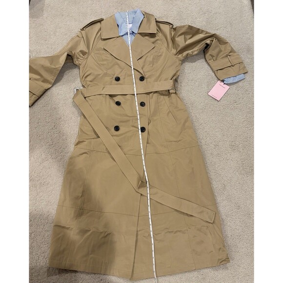 NWT Anthropologie Avec Les Filles Poplin Shirting Belted Trench Coat Women Large - Picture 8 of 13